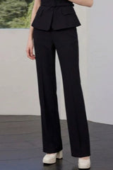 Square Neck Slim Fitted Two Piece Work Set