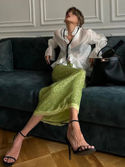 Chemisier blanc sexy ample à volants