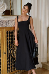 Minimalist Square Neck Slim A Line Slip Dress