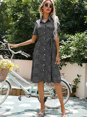 robe longue unie à pois blancs 