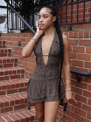 Robe mini dos nu asymétrique