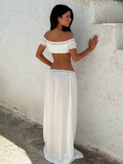 Jupe longue blanche ALTHAIA