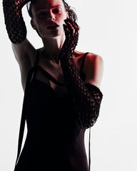Robe longue moulante à bretelles noires
