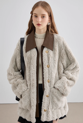 Manteau de fourrure bicolore
