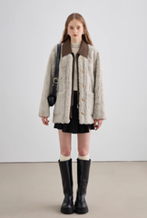 Manteau de fourrure bicolore