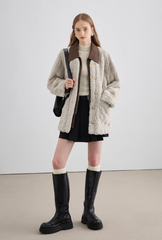 Manteau de fourrure bicolore