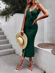 Robe nuisette fendue en maille 