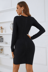 Robe bandage en maille à col en V Lora