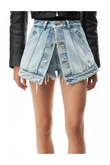mini-jupe en jean effet mini