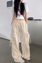 pantalon à jambes larges avec poches style hip-hop
