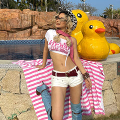 Short japonais taille haute en coton