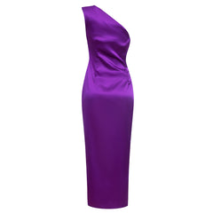 Robe moulante maxi asymétrique sans manches à découpes HB76670