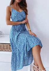 Robe à marguerites asymétrique et fluide