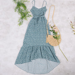 Robe à marguerites asymétrique et fluide