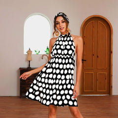 Robe dos nu à pois 