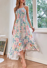 Robe dos nu à imprimé floral multicolore