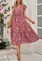 Robe à manches papillon à motif floral