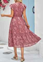 Robe à manches papillon à motif floral