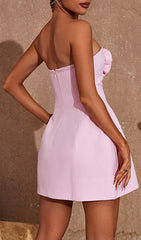 Robe mini bustier à découpes