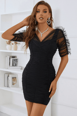 Robe bandage mini à lacets Mavise