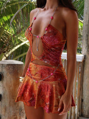 Robe mini NIKI cristal doré