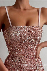 Robe mini à bretelles et sequins