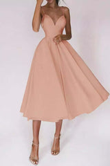 Robe midi trapèze à bretelles
