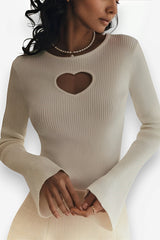 Pull court en maille ajourée Love
