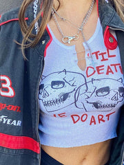 Débardeur imprimé tête de mort T-shirt 