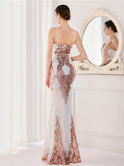 Robe de soirée sirène scintillante 