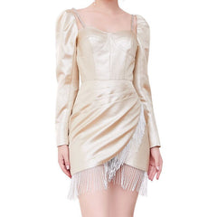 Robe courte à manches bouffantes Syre 
