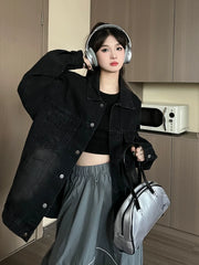Tenue avec veste en jean oversize