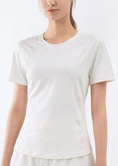 T-shirt à empiècement en maille au dos, coupe ajustée