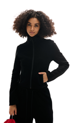 Ensemble sweat-shirt à col montant zippé et pantalon de survêtement