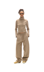 Ensemble sweat-shirt à col montant zippé et pantalon de survêtement