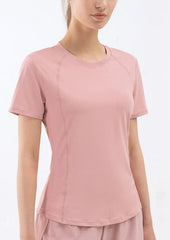 T-shirt à empiècement en maille au dos, coupe ajustée