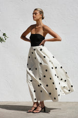 Robe portefeuille patchwork à pois