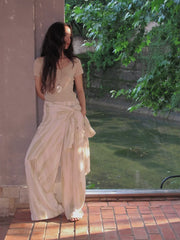 Blouse à dos brodé transparent