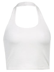 Gilet sans manches à col rond couleur unie 