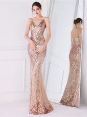 Robe de soirée sirène scintillante 