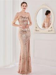 robe de soirée longue à paillettes 