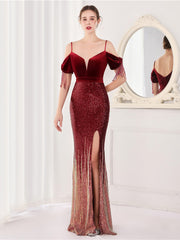 robe de soirée élégante à bretelles 