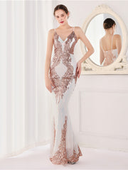 Robe de soirée sirène scintillante 