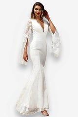Robe longue élégante à manches longues