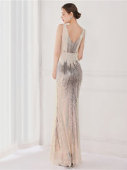 robe de soirée à bretelles et sequins 