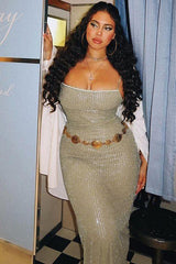 robe longue bustier en maille