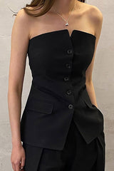 Gilet long noir sans manches