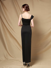 robe de soirée de banquet cintrée à épaules dénudées 