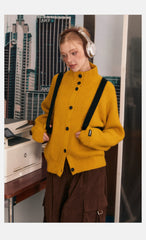 Gilet boutonné en maille côtelée