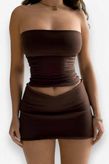 Ensemble jupe courte moulante à bustier